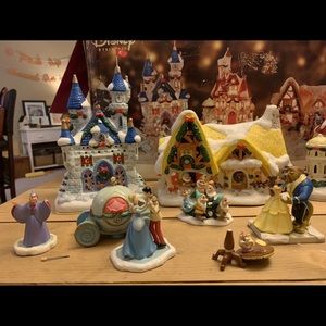 Disney Princess Christmas Porcelain Village set